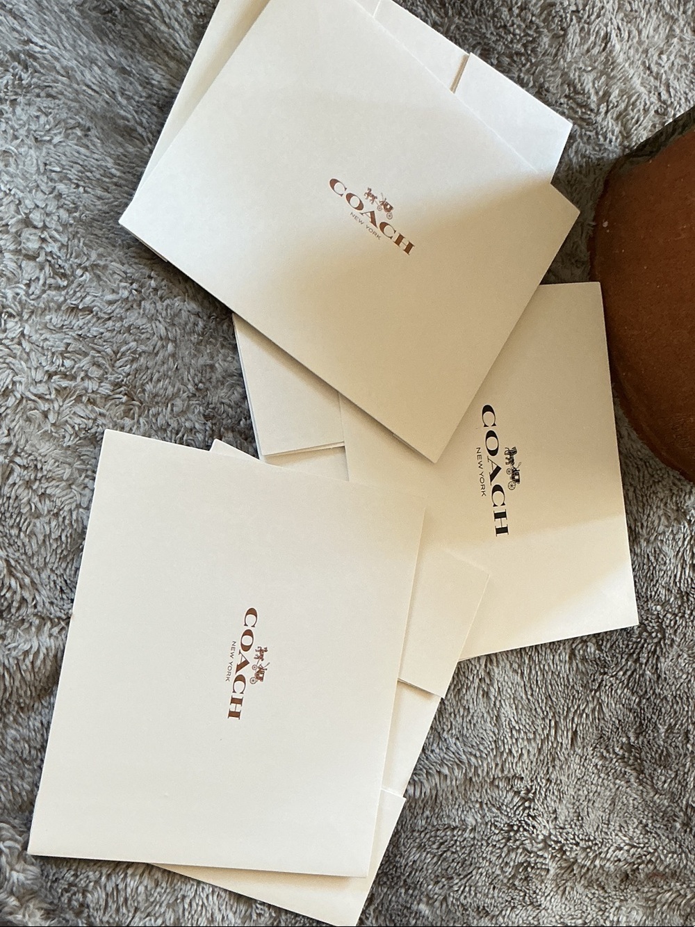 Coach Cream Envelopes with Brown Logo - Set